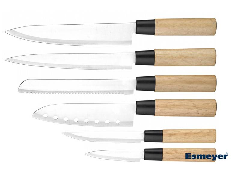 Esmeyer Asia Messerset 6-teilig aus Edelstahl/Holzgriff zollfrei
