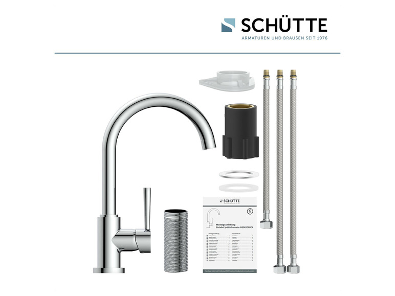 Schütte Küchenarmatur »CORNWALL«, Niederdruck Armatur Küche, 360° Wasserhahn Küche 2025