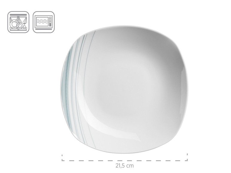 MÄSER Serie Enni, Kombiservice 30 teilig, weißes Geschirr-Set mit blauem Muster, Teller, Kaffeetasse, Dessertteller für 6 Personen 50% Rabatt für begrenzte Zeit