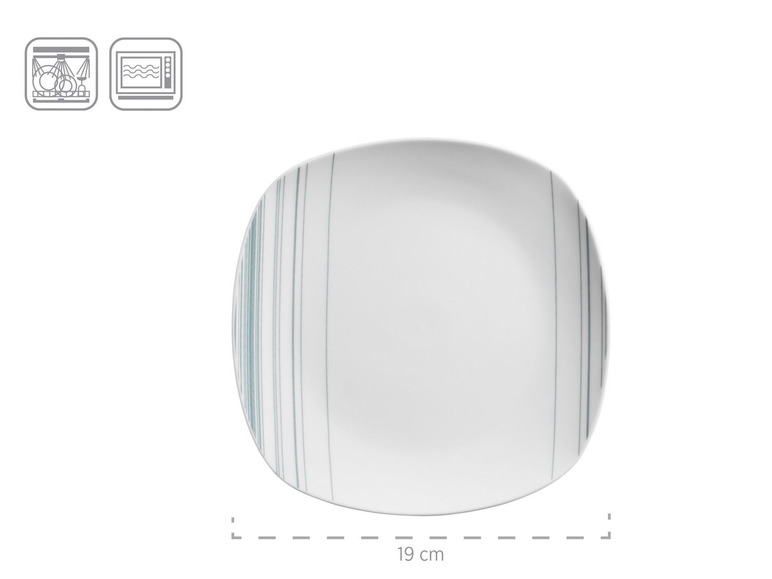 MÄSER Serie Enni, Kombiservice 30 teilig, weißes Geschirr-Set mit blauem Muster, Teller, Kaffeetasse, Dessertteller für 6 Personen 50% Rabatt für begrenzte Zeit