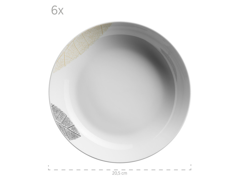 MÄSER Serie Jona, Hübsch dekoriertes Geschirr Set für 6 Personen, 30-tlg Kombiservice, mit randlosen Formen Black Friday