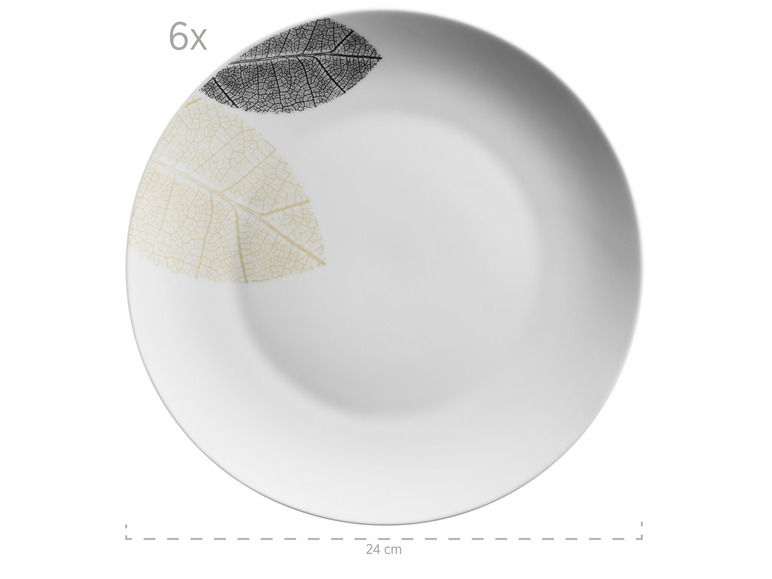 MÄSER Serie Jona, Hübsch dekoriertes Geschirr Set für 6 Personen, 30-tlg Kombiservice, mit randlosen Formen Black Friday