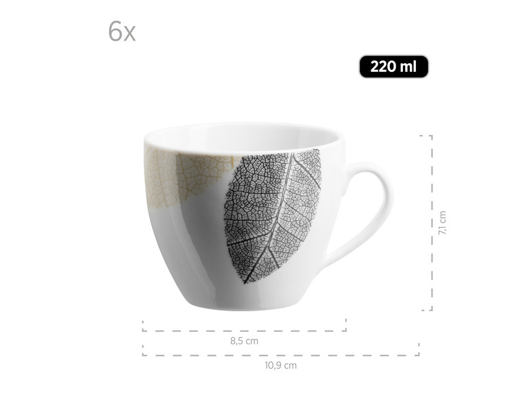 MÄSER Serie Jona, Hübsch dekoriertes Geschirr Set für 6 Personen, 30-tlg Kombiservice, mit randlosen Formen Black Friday