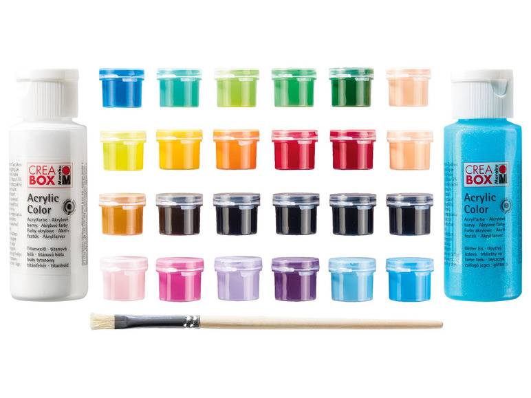 Marabu CREABOX Acrylfarben »Mini«, 27-teilig, inkl. Pinsel Letzte 2 Tage