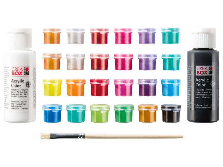 Marabu CREABOX Acrylfarben »Mini«, 27-teilig, inkl. Pinsel Letzte 2 Tage
