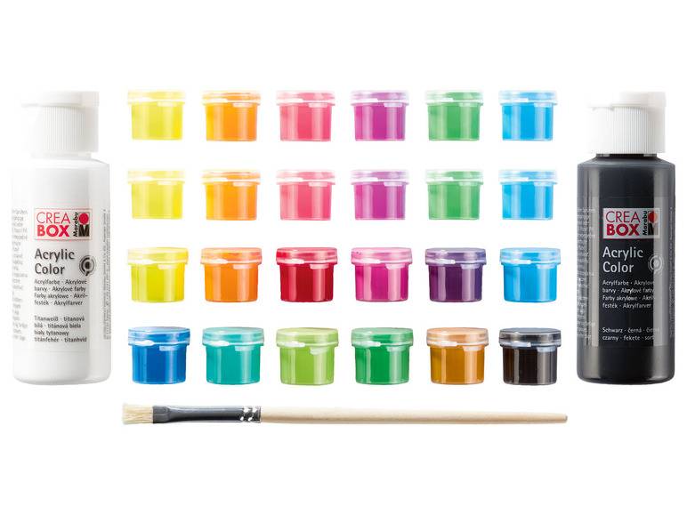 Marabu CREABOX Acrylfarben »Mini«, 27-teilig, inkl. Pinsel Letzte 2 Tage