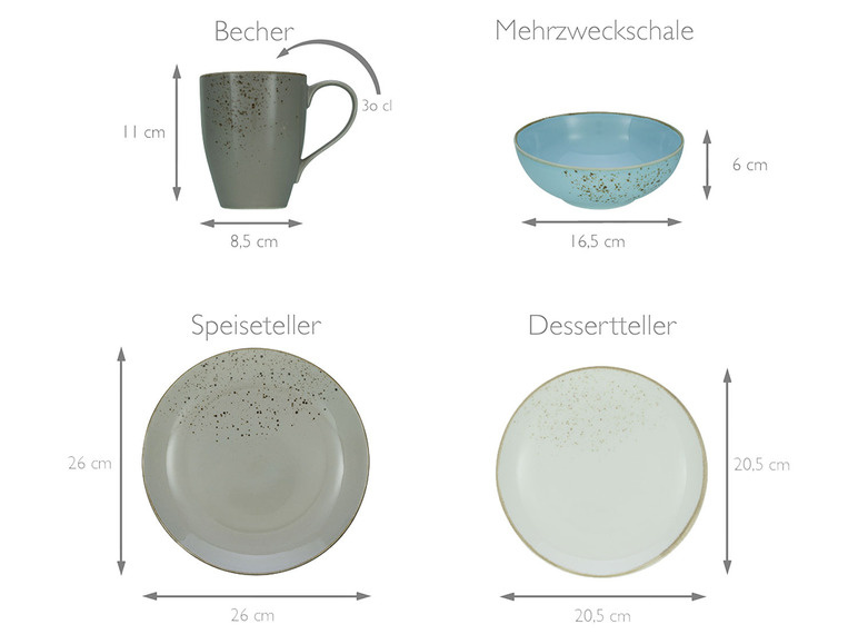 Creatable NATURE COLLECTION Skandinavien, Geschirrset Kombiservice 16 teilig im Angebot
