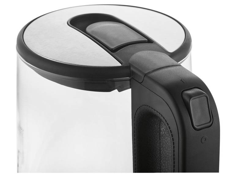 GOURMETmaxx Glas-Wasserkocher, 1,7 l, kabellos, LED Schlussverkauf