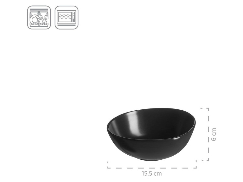 MÄSER Serie Glendale, Schalen Set 3-teilig, moderne hochwertige Servierschalen in verschiedenen Größen, Müslischale, Suppenschüssel, Salatschüssel, matt lasiert, Keramik, Schwarz / Weiß / Grau Kostenloser Versand