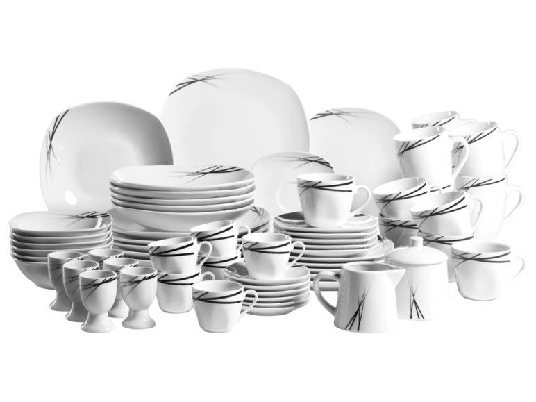 MÄSER Geschirr-Set »Linea Nera«, weiß/schwarz, 62-teilig Tägliche Deals