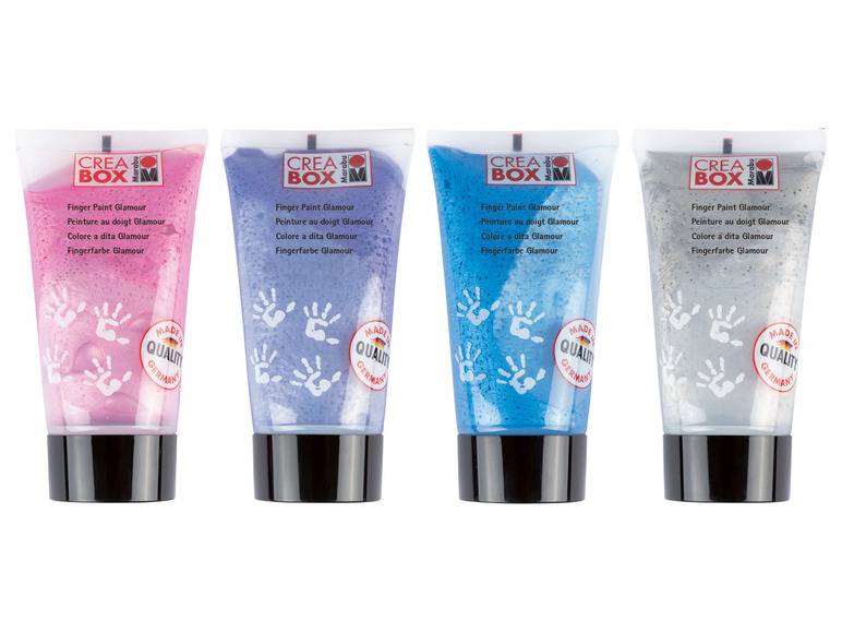 Marabu CREABOX Fingerfarbe, 4 Farben Große Rabatte