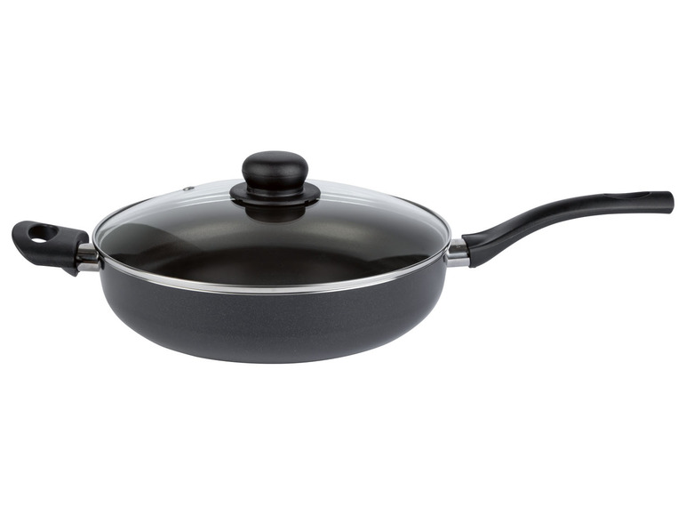 ERNESTO® Sauteuse »Alu Noir« 28 cm mit Gegengriff und Glasdeckel Auslauf