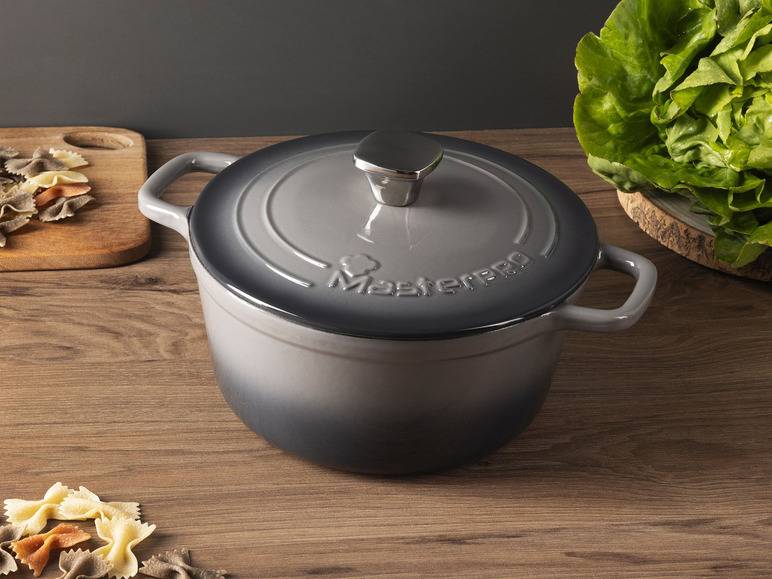 Masterpro Kasserolle, Gusseisen, mit Deckel, Ø 27 cm Rabatt