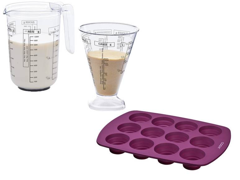 Coox Silikon-Muffinform + ERNESTO® Messbecher-Set, 2-teilig Muttertagsangebot