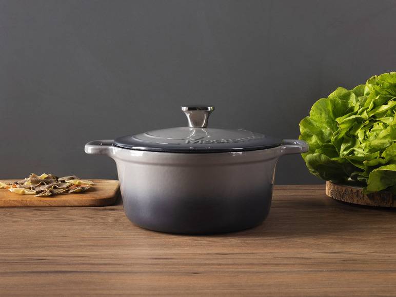 Masterpro Kasserolle, Gusseisen, mit Deckel, Ø22 cm Top Angebot