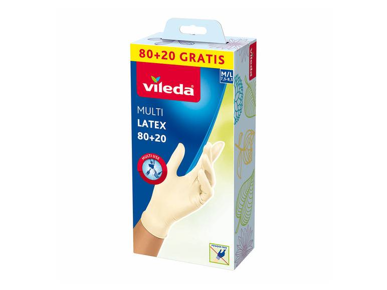Vileda Multi Latex Latex Einweghandschuhe, 80+20 Design M/L Letzte 3 Tage