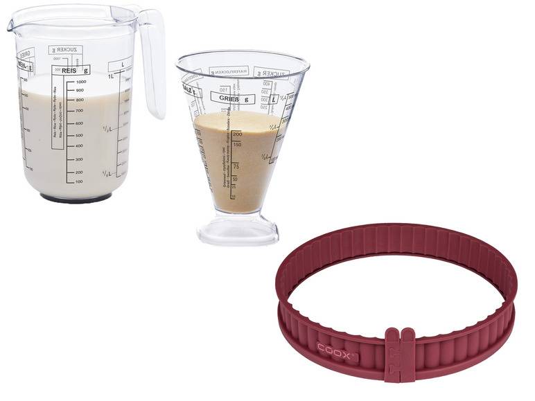 Coox Silikon-Quicheform mit Glasboden + ERNESTO® Messbecher-Set, 2-teilig Bis zu 55% Rabatt
