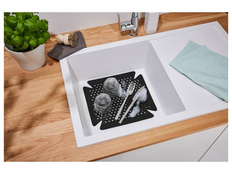 LIVARNO home Spülbeckeneinlage mit Lochung, schwarz Online Outlet