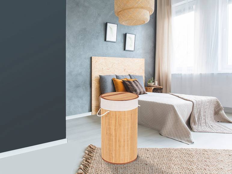 Wenko Wäschetruhe »Bamboo«, 55 l Fassungsvermögen, mit Baumwoll-Wäschesack, aus Bambus VIP-Rabatte