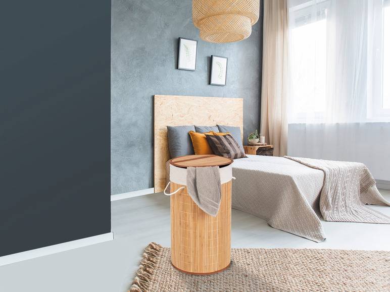 Wenko Wäschetruhe »Bamboo«, 55 l Fassungsvermögen, mit Baumwoll-Wäschesack, aus Bambus VIP-Rabatte