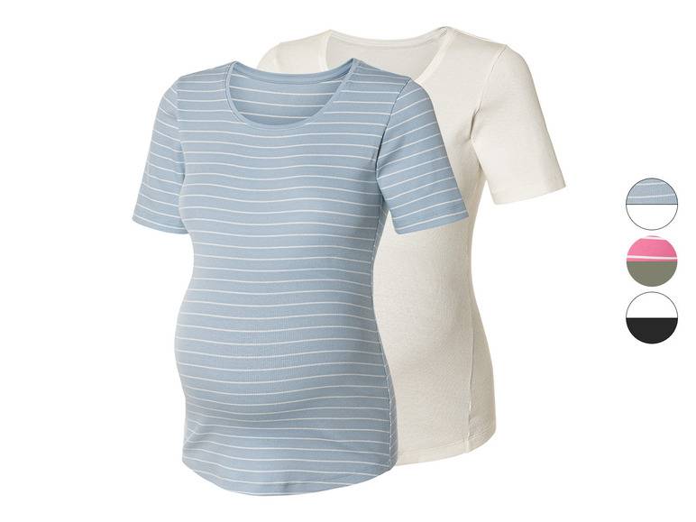 esmara® Damen Umstands-T-Shirts, 2 Stück, in modischer Ripp-Qualität Online