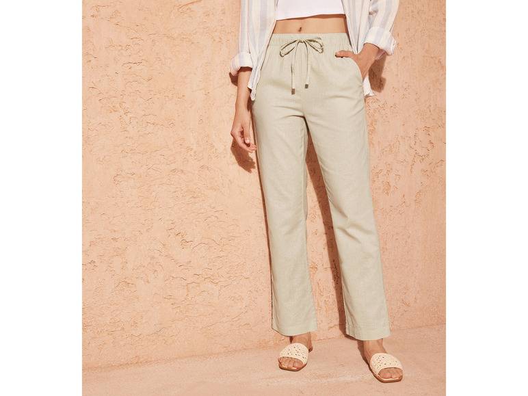 esmara® Damen Leinenhose, hohe Leibhöhe Schlussverkauf