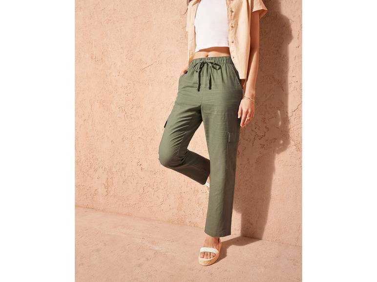 esmara® Damen Leinenhose, hohe Leibhöhe Schlussverkauf