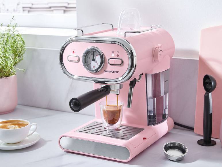 SILVERCREST® KITCHEN TOOLS Espressomaschine/Siebträger Pastell rosa SEM 1100 D3 + Elektrische Kaffeemühle »SKME 180 C1«, 180 W Super Rabatt