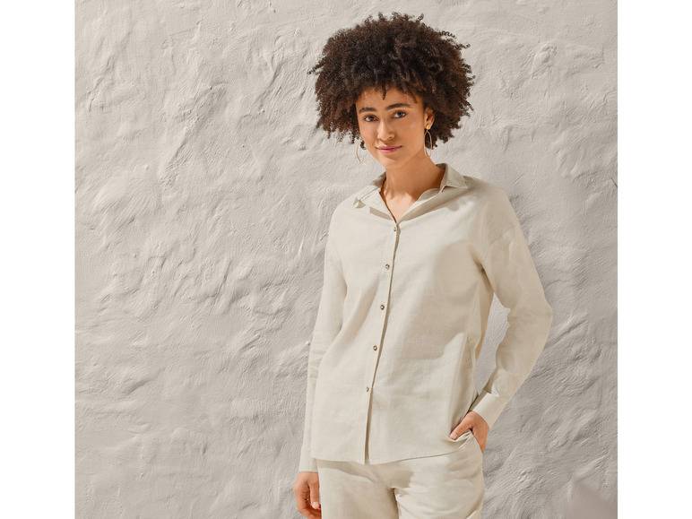 esmara® Damen Leinenbluse, leger geschnitten im Angebot