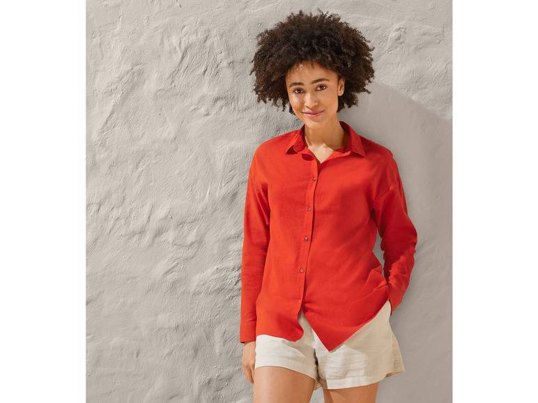 esmara® Damen Leinenbluse, leger geschnitten im Angebot