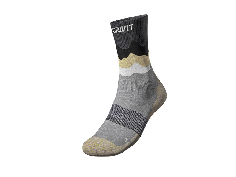 CRIVIT Herren Outdoorsocken, 2 Paar, mit SmartStep-Fußbett Begrenztes Angebot