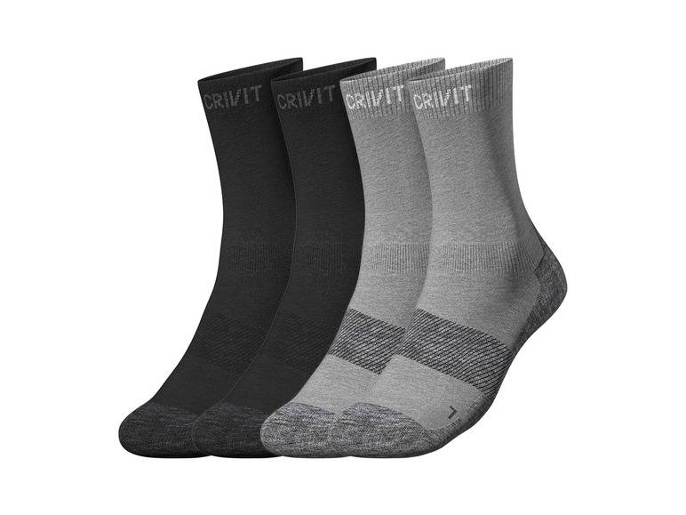 CRIVIT Herren Outdoorsocken, 2 Paar, mit SmartStep-Fußbett Begrenztes Angebot