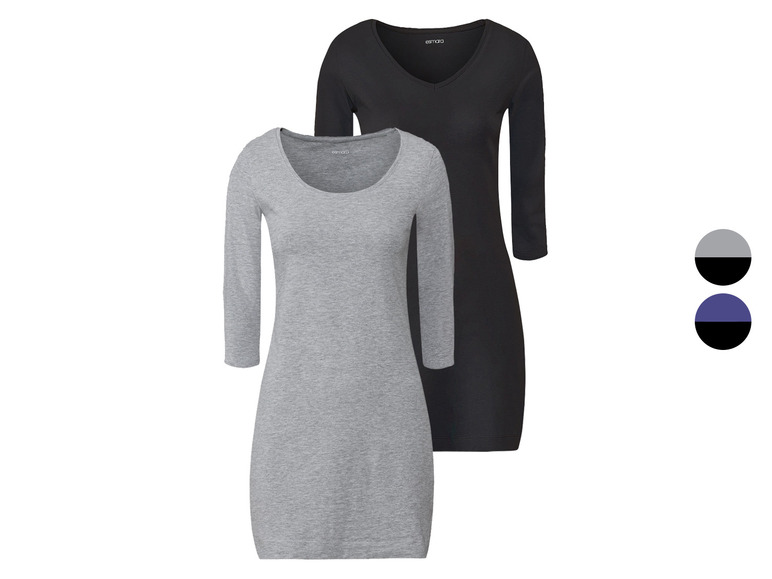 esmara® Damen Longshirts, 3/4-Armlänge, 2er Set Black Friday