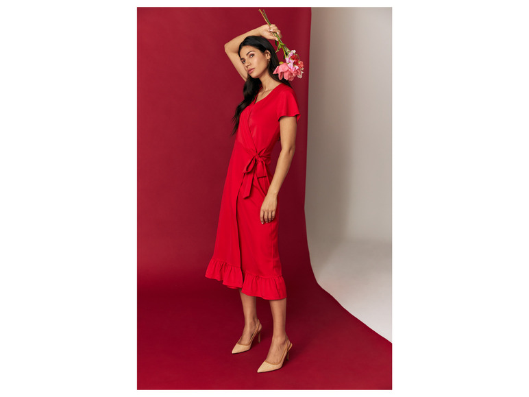 esmara® Damen Wickelkleid mit verspielten Volants Valentinstagsangebot