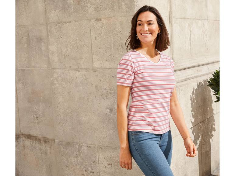 esmara® Damen T-Shirt, 2 Stück, mit hohem Baumwollanteil Saisonale Angebote
