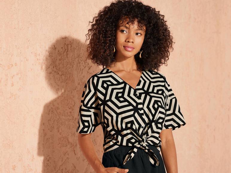 esmara® Damen Leinenbluse, leger geschnitten Tägliche Deals