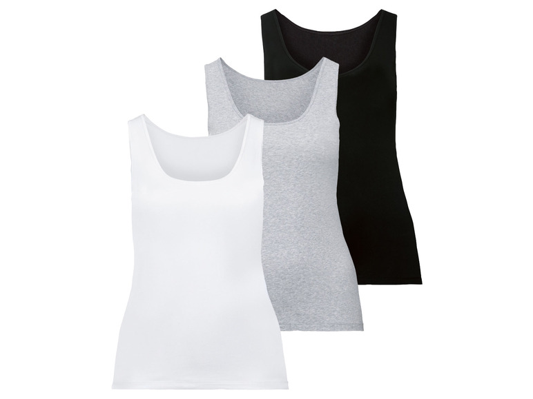 esmara® Damen Achselhemd, 3 Stück, mit hohem Baumwollanteil Fabrik Onlineshop