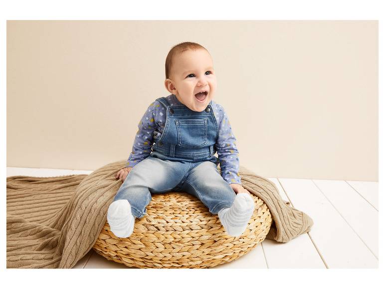 lupilu® Baby Latzhose Sweatdenim, mit Bio-Baumwolle Räumungsverkauf