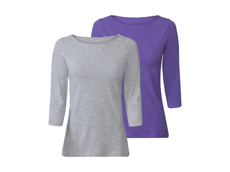esmara® Damen Langarmshirts, 2 Stück, mit hohem Baumwollanteil Super Sparpreis