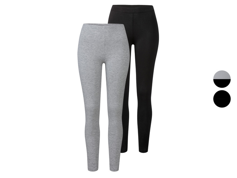 esmara® Damen Leggings, 2 Stück, normale Leibhöhe Sonderangebot der Fabrik