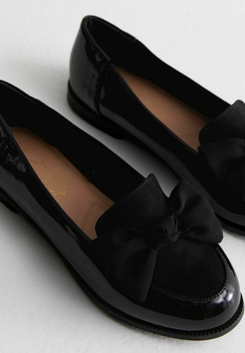 New Look Wide Fit New Look Wide Fit COMFORT WIDE FIT BOW FRONT - Slip-ons - black Super Rabatt