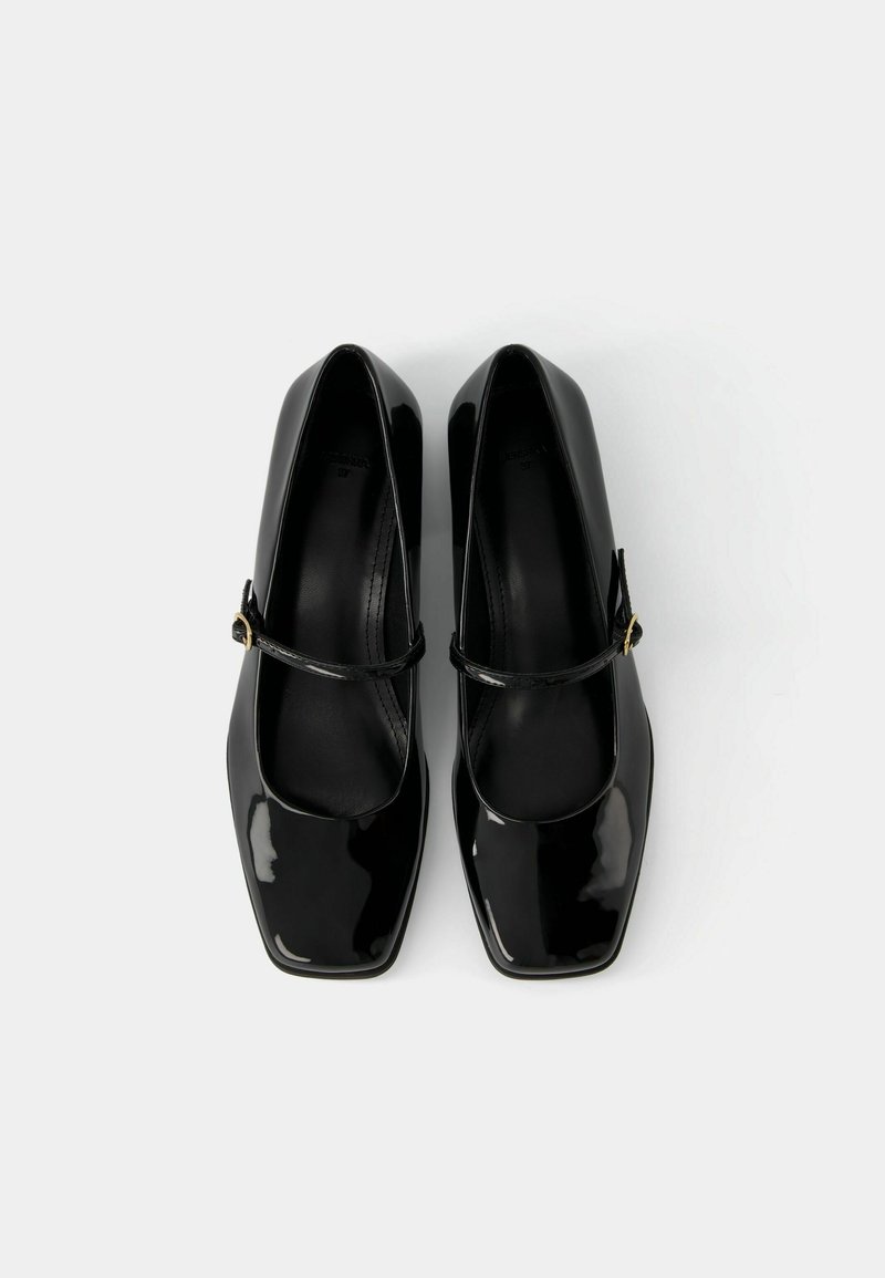 Bershka Bershka BLOCK-HEEL MARY JANES - Ankle strap ballet pumps - black Fabrikladen