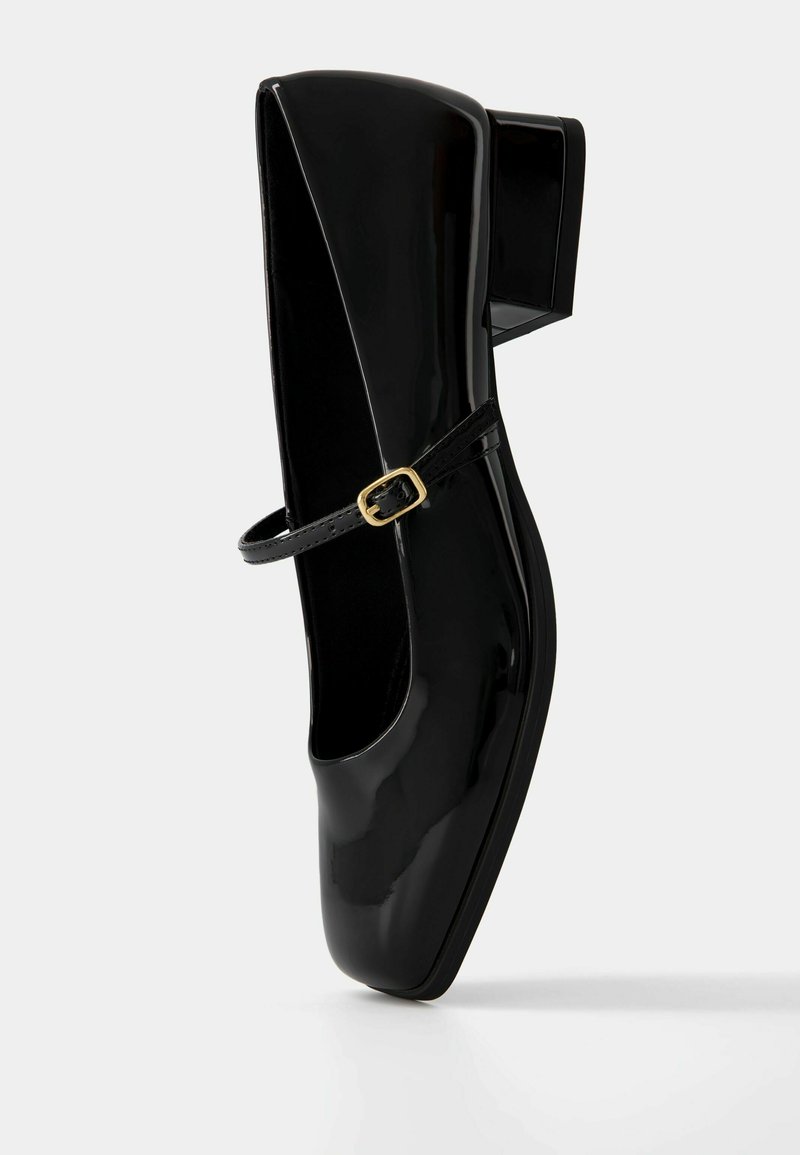 Bershka Bershka BLOCK-HEEL MARY JANES - Ankle strap ballet pumps - black Fabrikladen