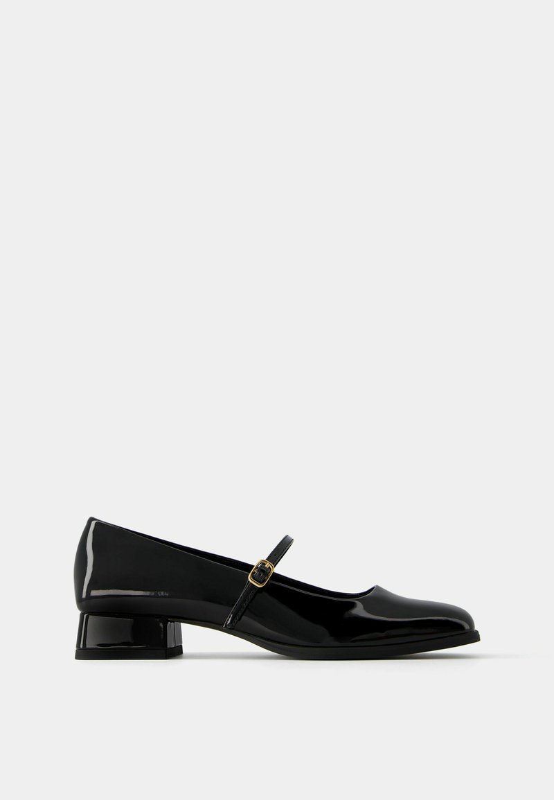 Bershka Bershka BLOCK-HEEL MARY JANES - Ankle strap ballet pumps - black Fabrikladen