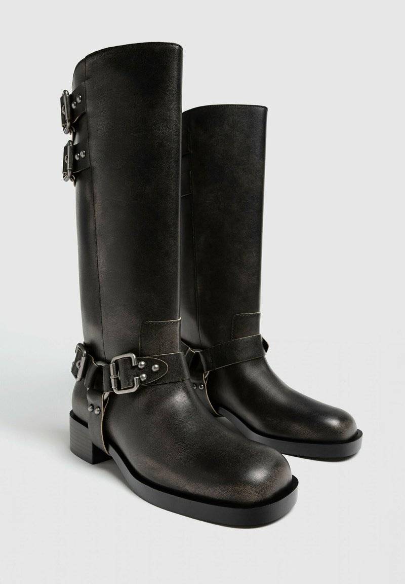 Stradivarius Stradivarius Cowboy/Biker boots - dark grey Black Friday Preise