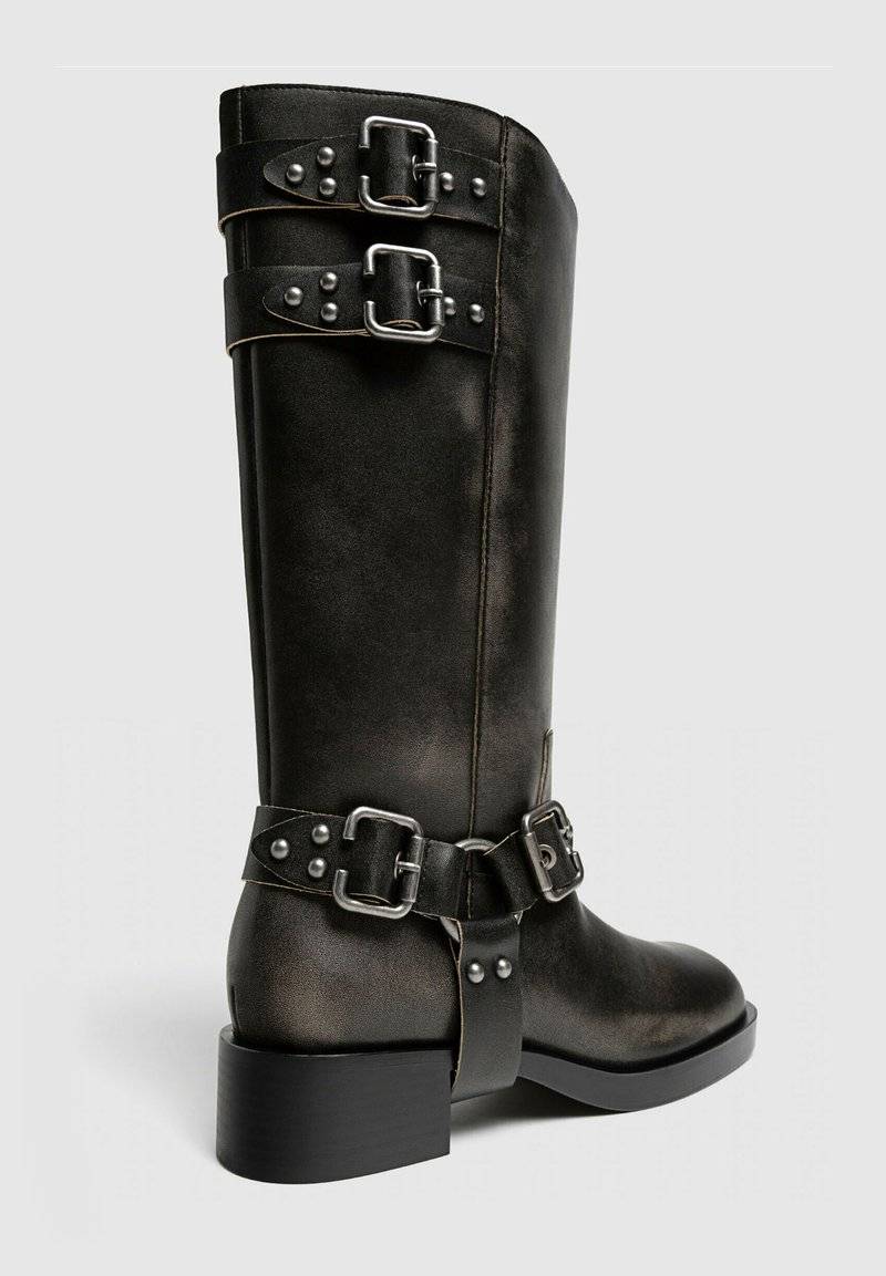 Stradivarius Stradivarius Cowboy/Biker boots - dark grey Black Friday Preise