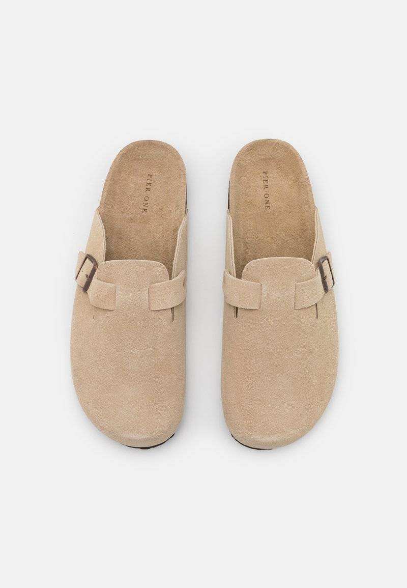 Pier One Pier One LEATHER UNISEX - Slippers - beige Online