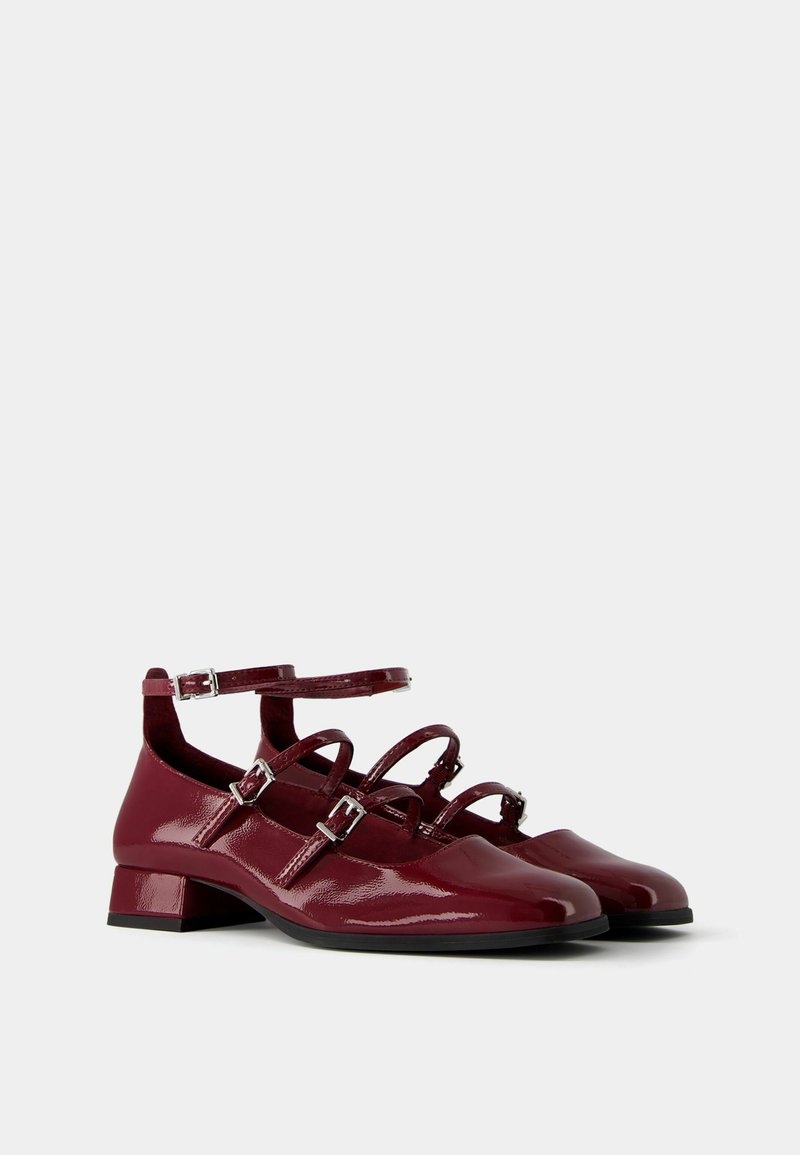Bershka Bershka MARY JANES - Ankle strap ballet pumps - dark red Schlussverkauf