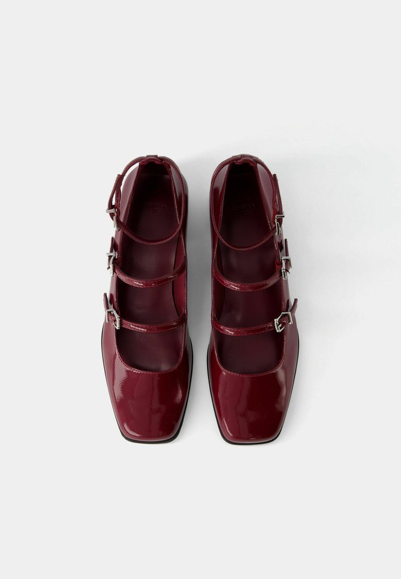Bershka Bershka MARY JANES - Ankle strap ballet pumps - dark red Schlussverkauf