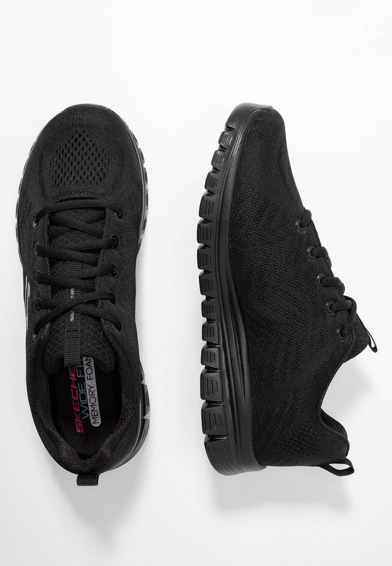 Skechers Wide Fit Skechers Wide Fit GRACEFUL - Trainers - black Blitzverkäufe
